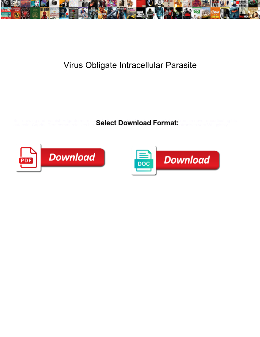 Virus Obligate Intracellular Parasite