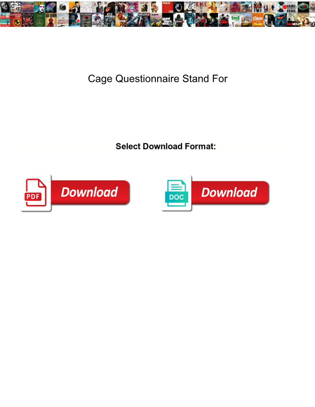 Cage Questionnaire Stand For