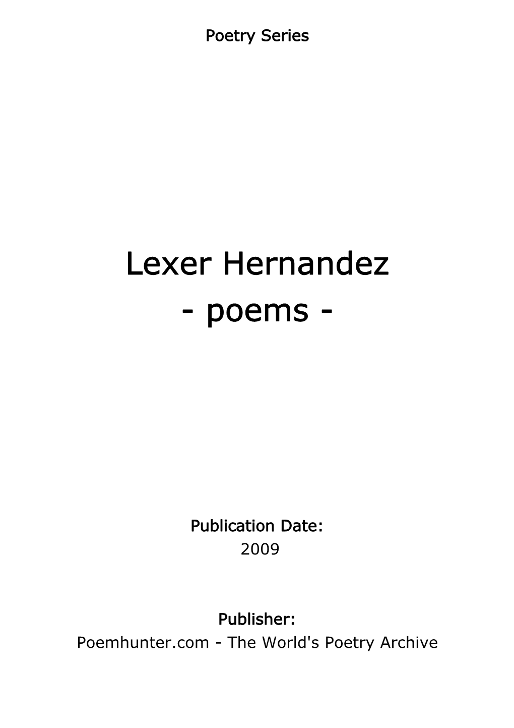 Lexer Hernandez - Poems