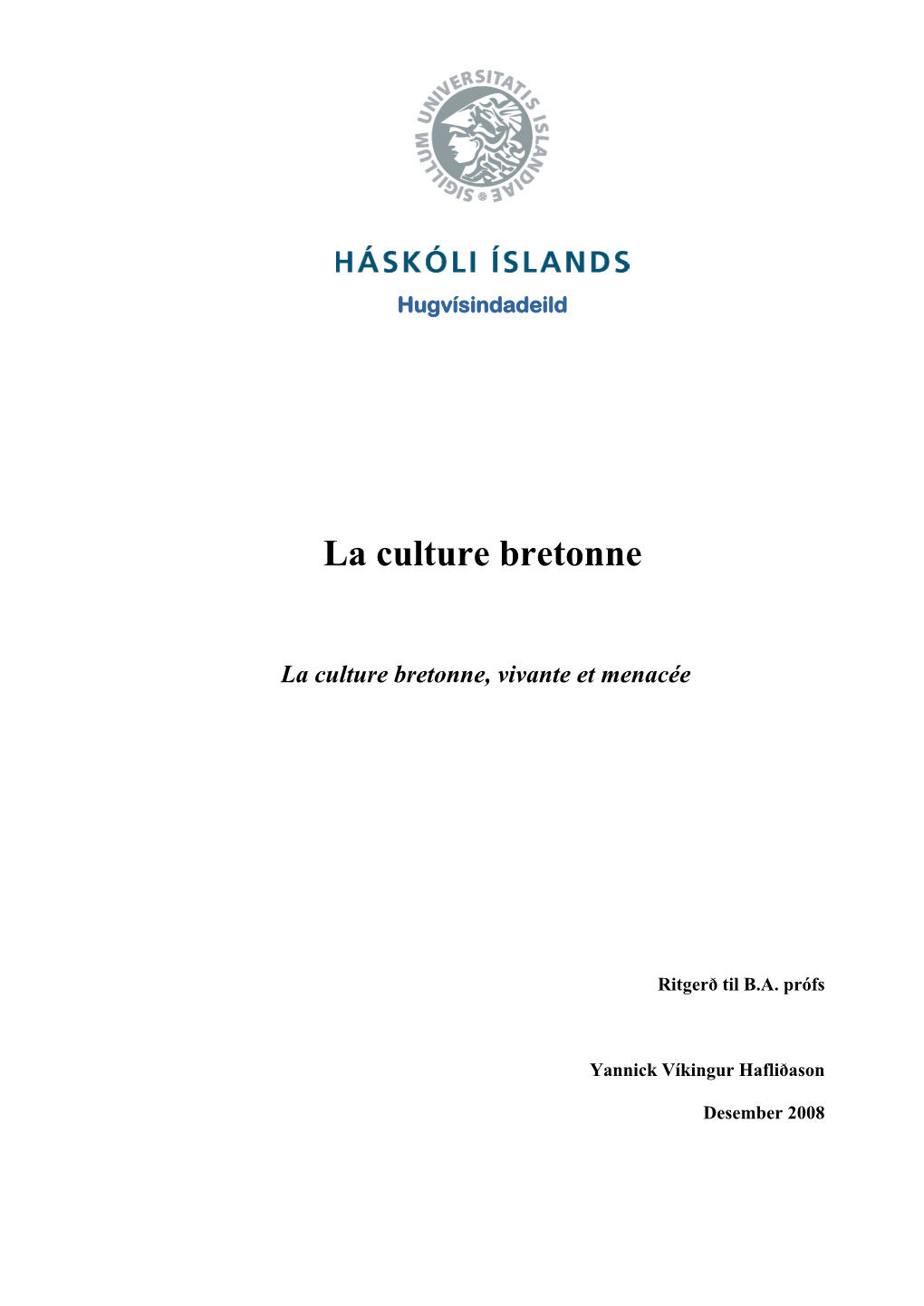 La Culture Bretonne