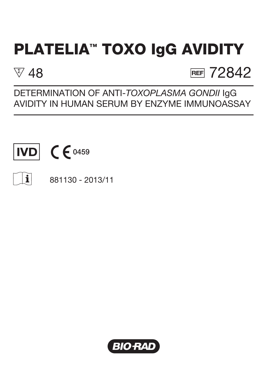 PLATELIA™ TOXO Igg AVIDITY 72842