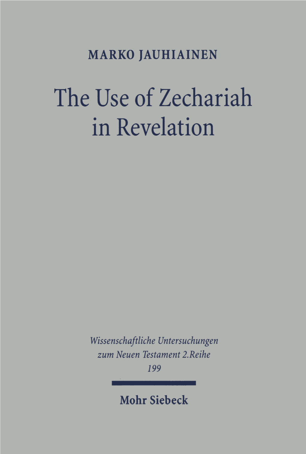 The Use of Zechariah in Revelation