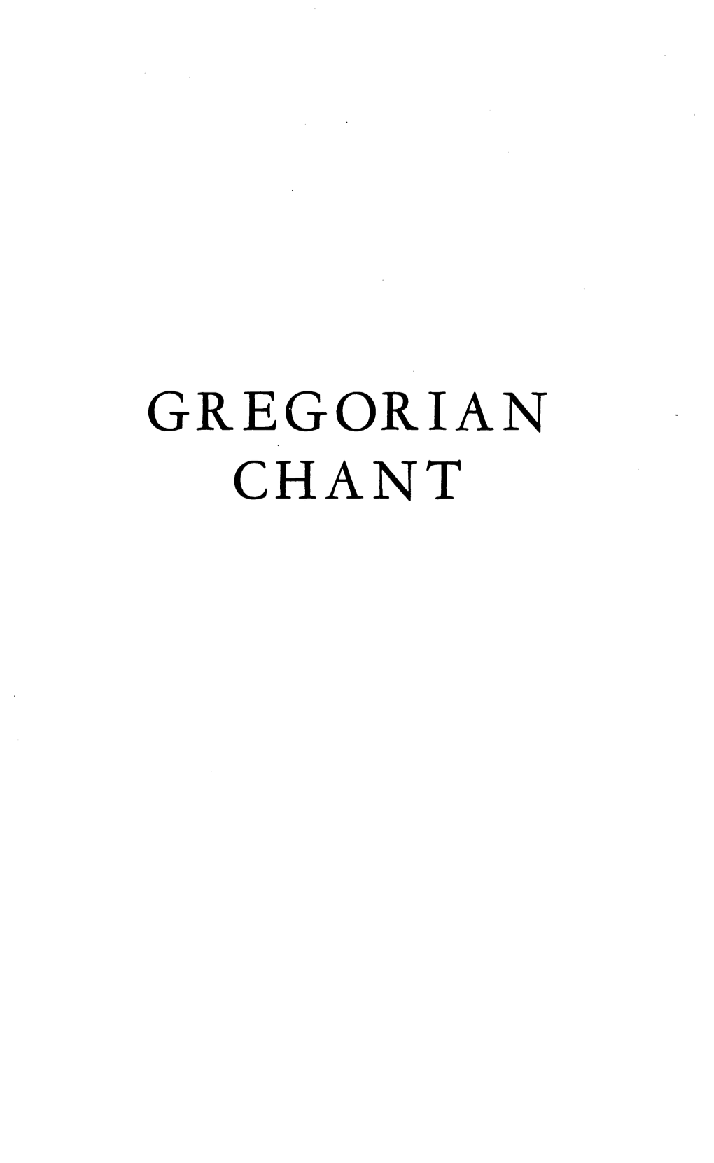 Gregorian Chant