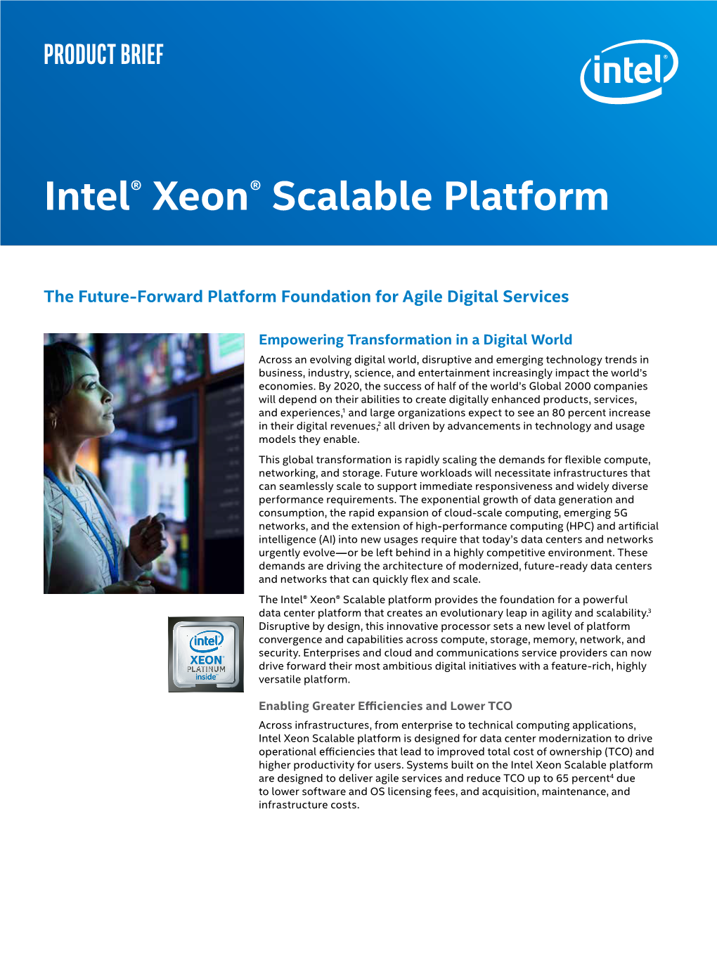 Product Brief: Intel® Xeon® Scalable Platform