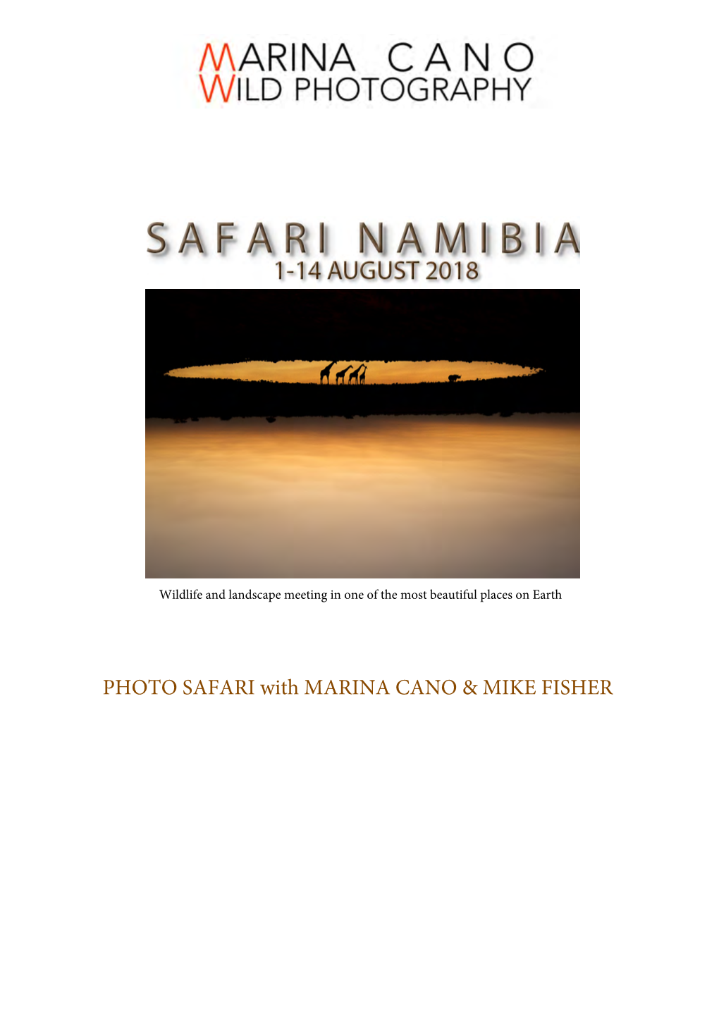 PHOTO SAFARI with MARINA CANO & MIKE FISHER