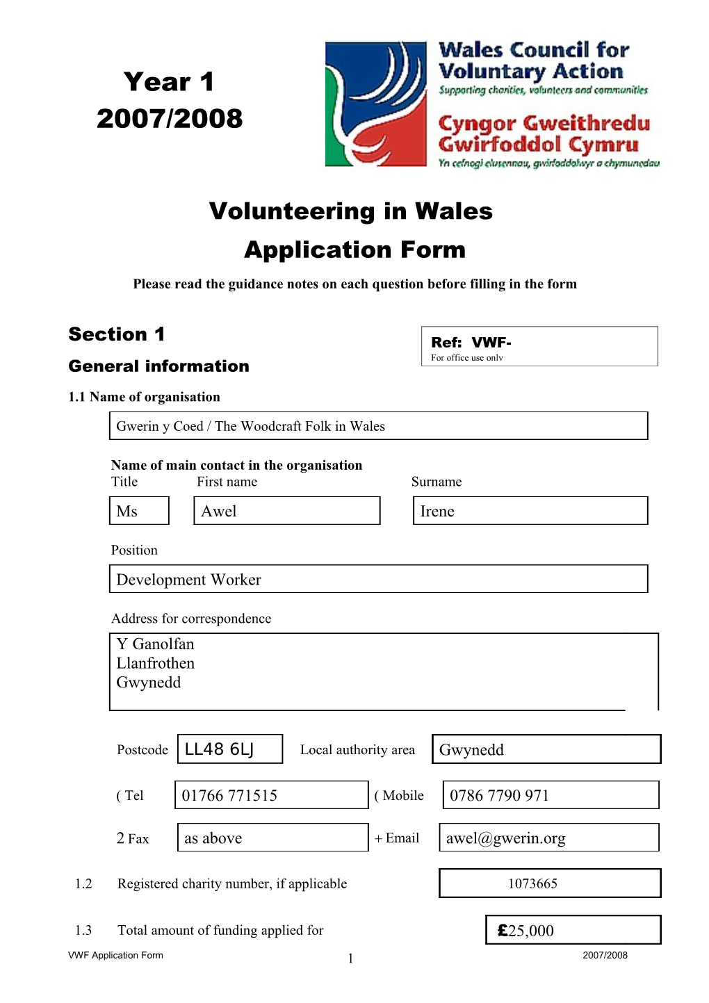 Please Read the Guidance Notes on Each Question Before Filling in the Form