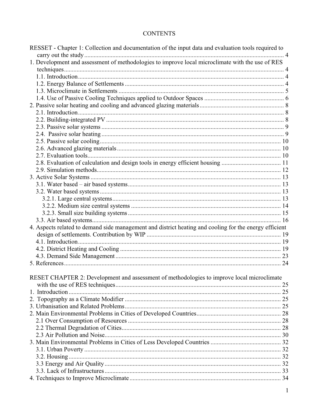 RESET CHAPTER 2: Development and Assessment of Methodologies to Improve Local Microclimate with the Use of RES Techniques