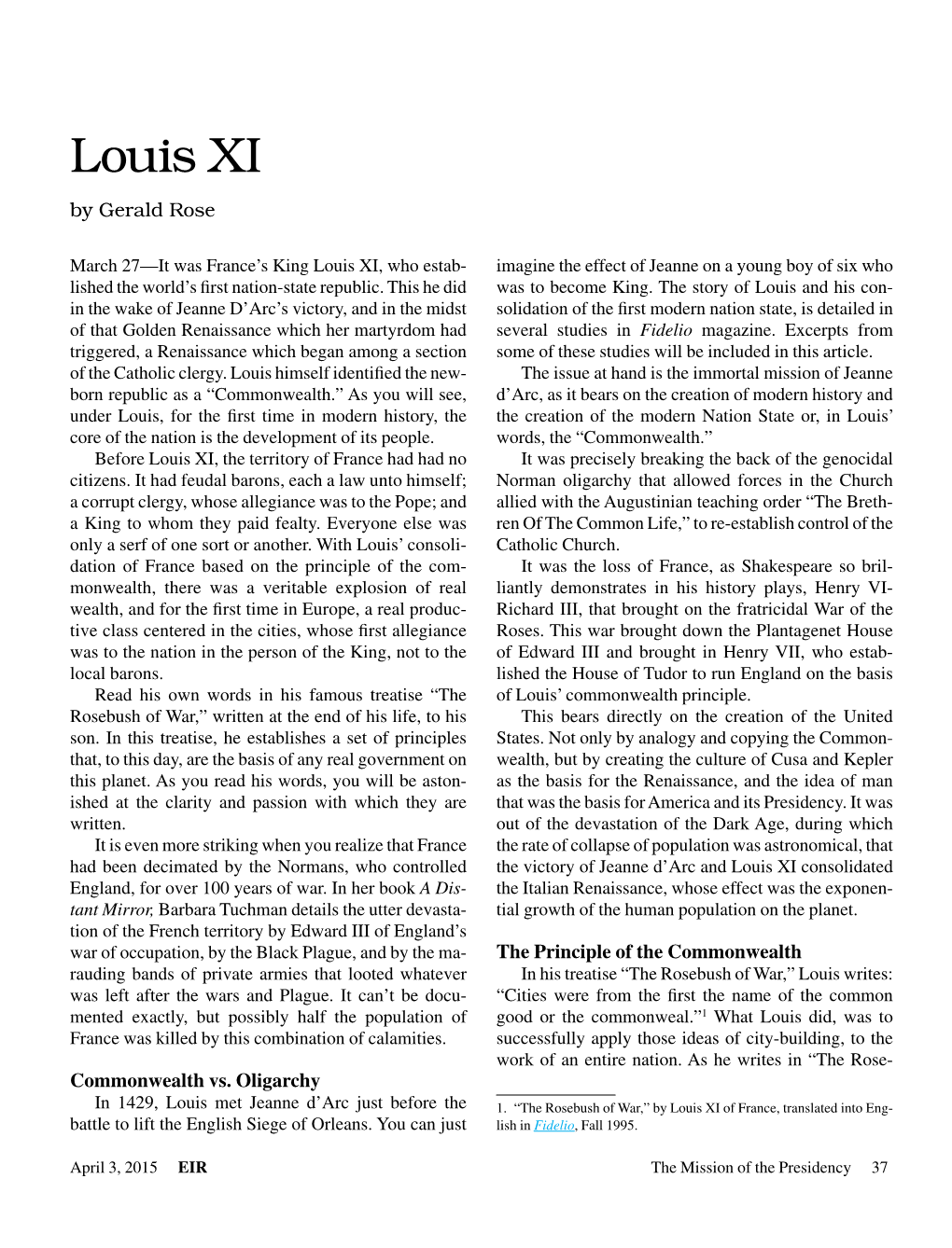 Louis XI by Gerald Rose