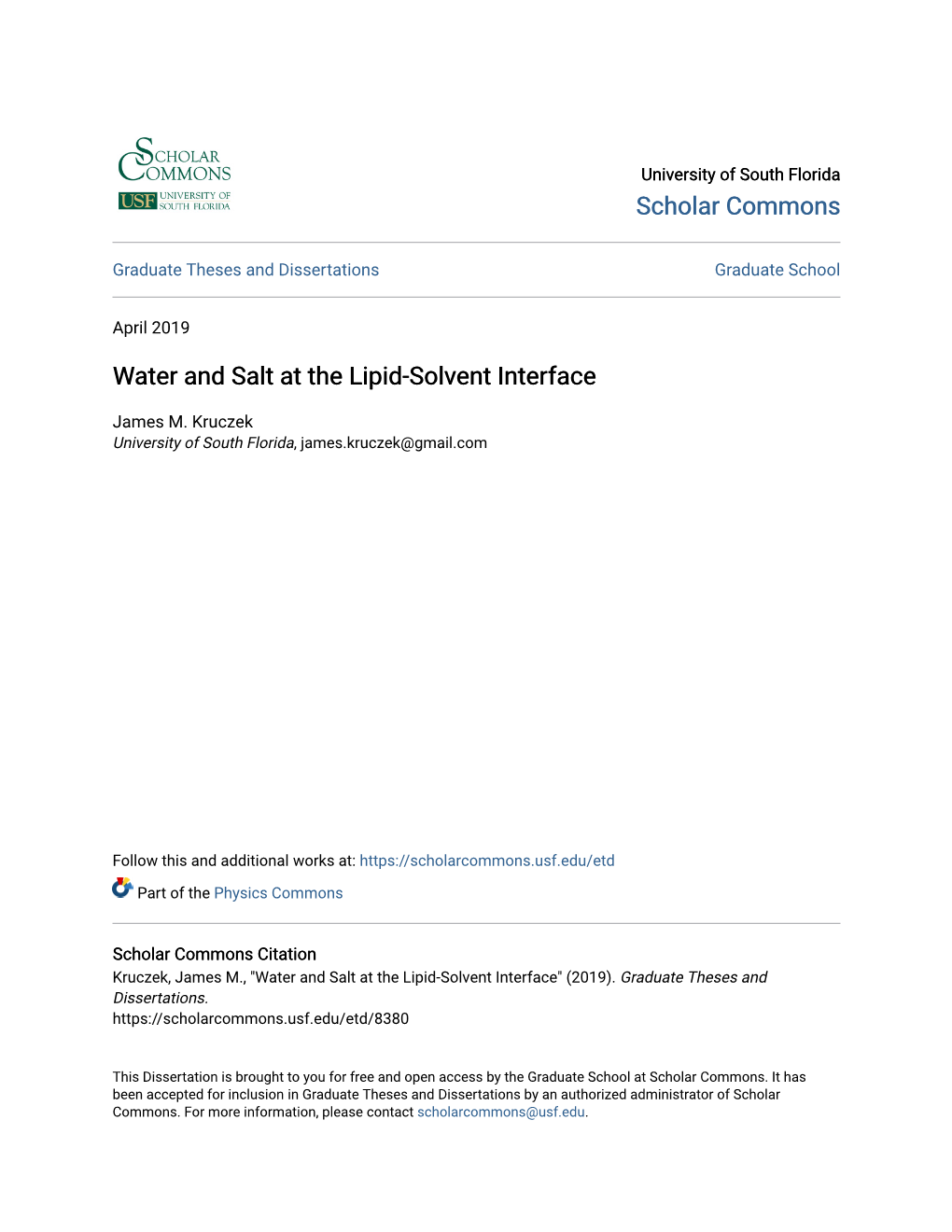 Water and Salt at the Lipid-Solvent Interface