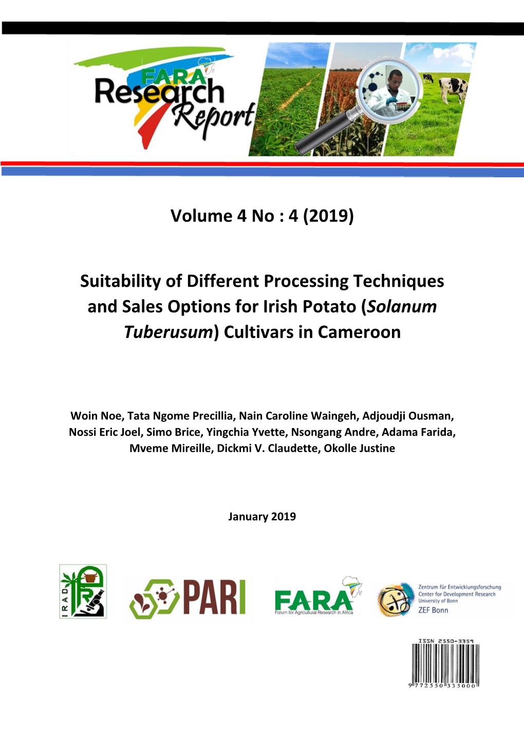 (2019) Suitability of Different Processing Techniques And