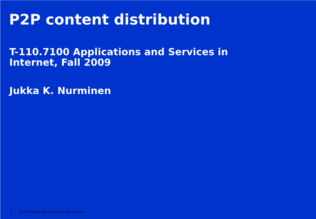 P2P Content Distribution