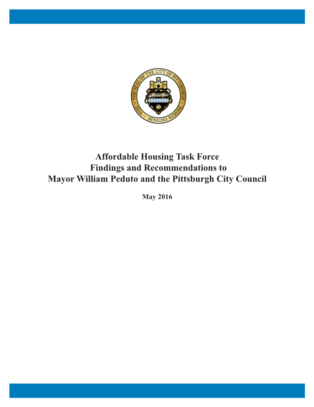 Affordable Housing Task Force Recommendations