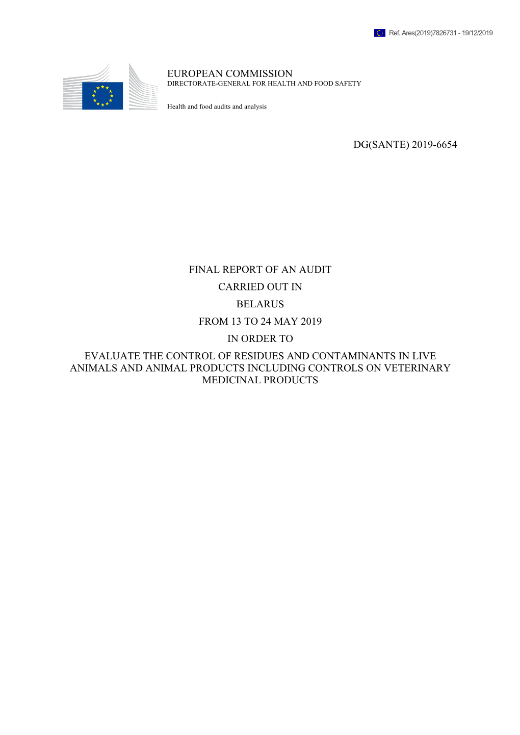 2019-6654 Final Report of an Audit Carried out In