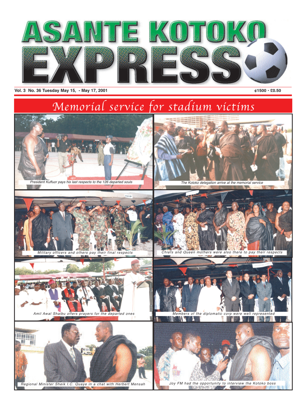 Memorial Service for Stadium Victims