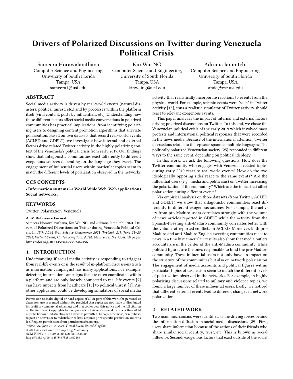 Drivers of Polarized Discussions on Twitter During Venezuela Political