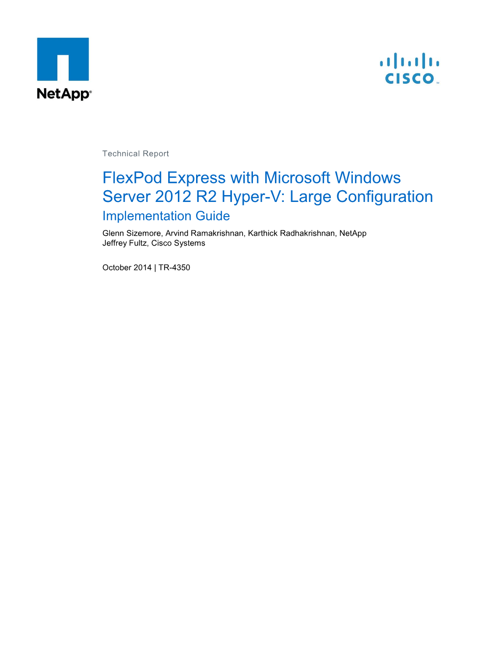 TR-4350: Flexpod Express with Microsoft Windows Server 2012 R2