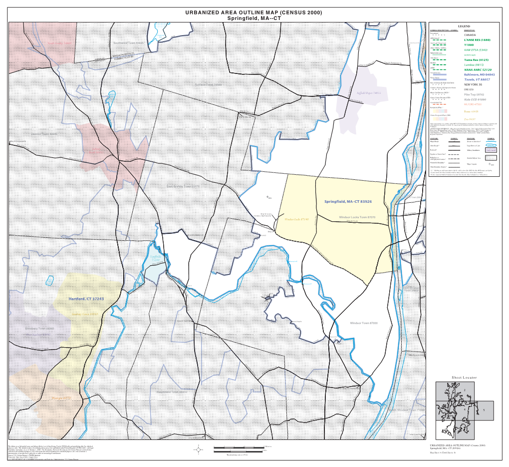 URBANIZED AREA OUTLINE MAP (CENSUS 2000) Springfield, MA--CT