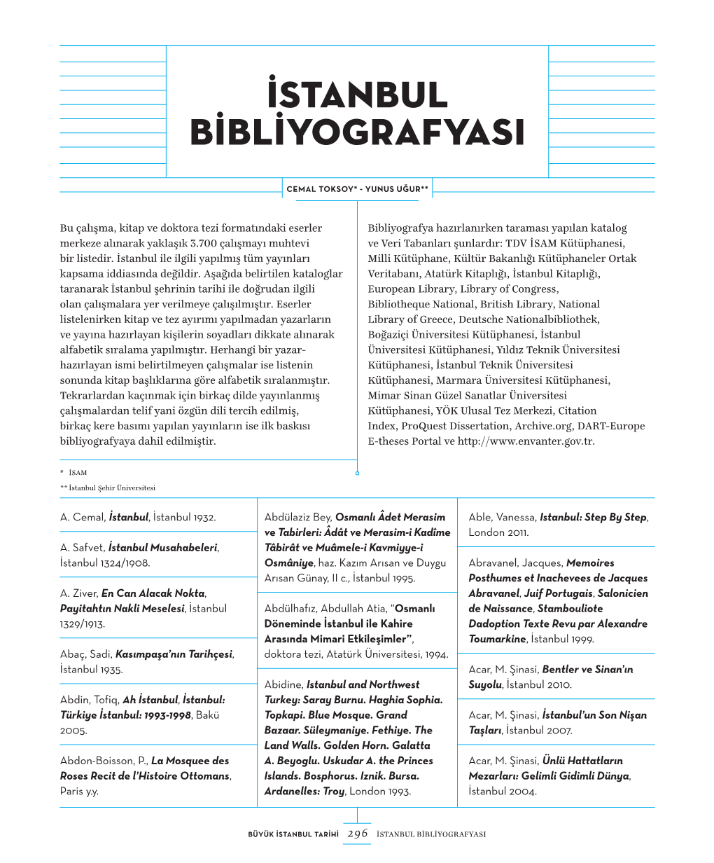 Istanbul Bibliyografyasi