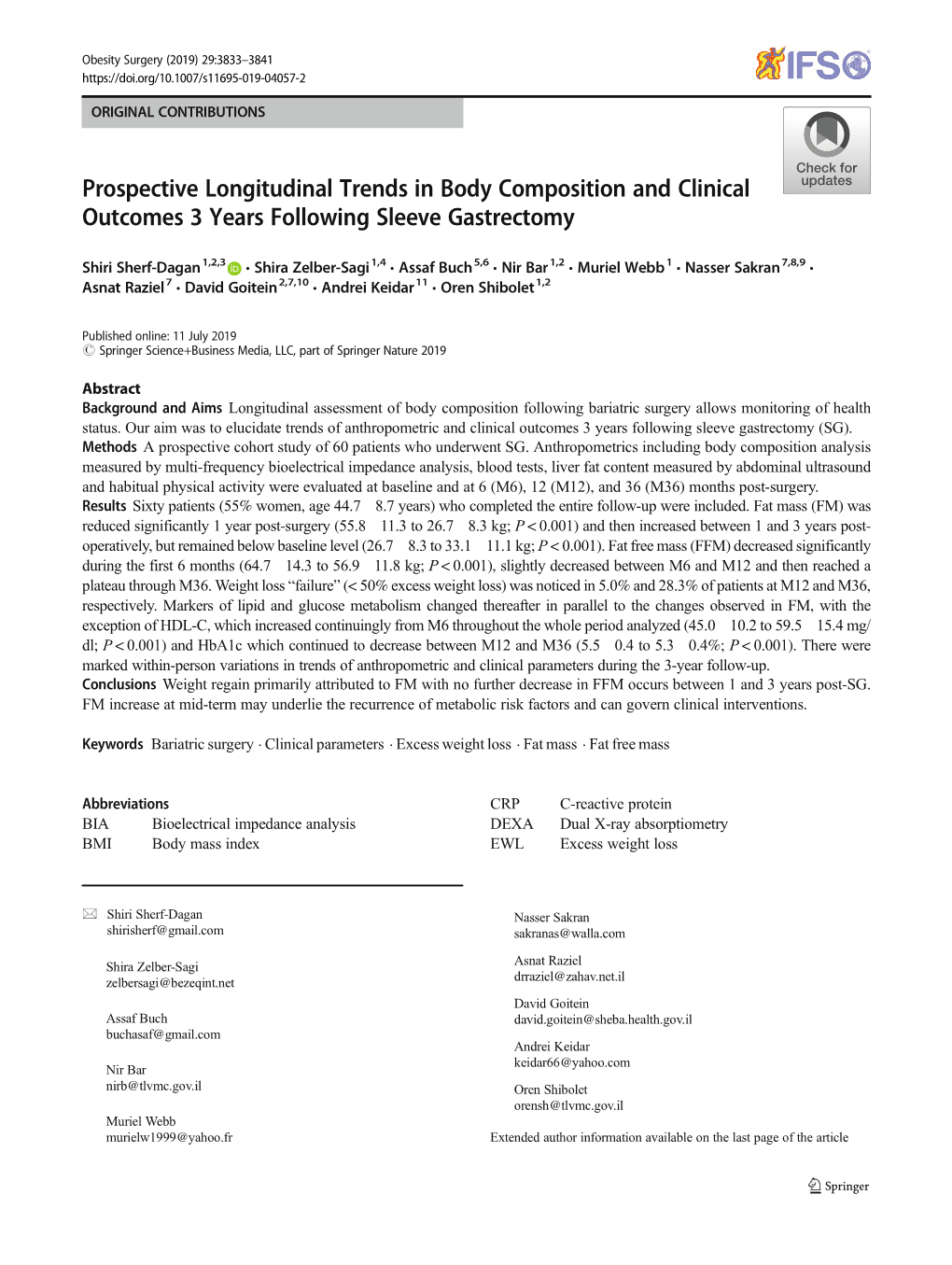 Prospective Longitudinal Trends in Body Composition and Clinical Outcomes 3 Years Following Sleeve Gastrectomy