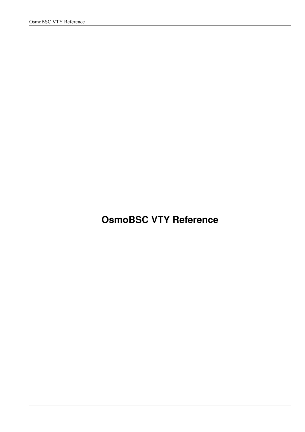 Osmobsc VTY Reference I