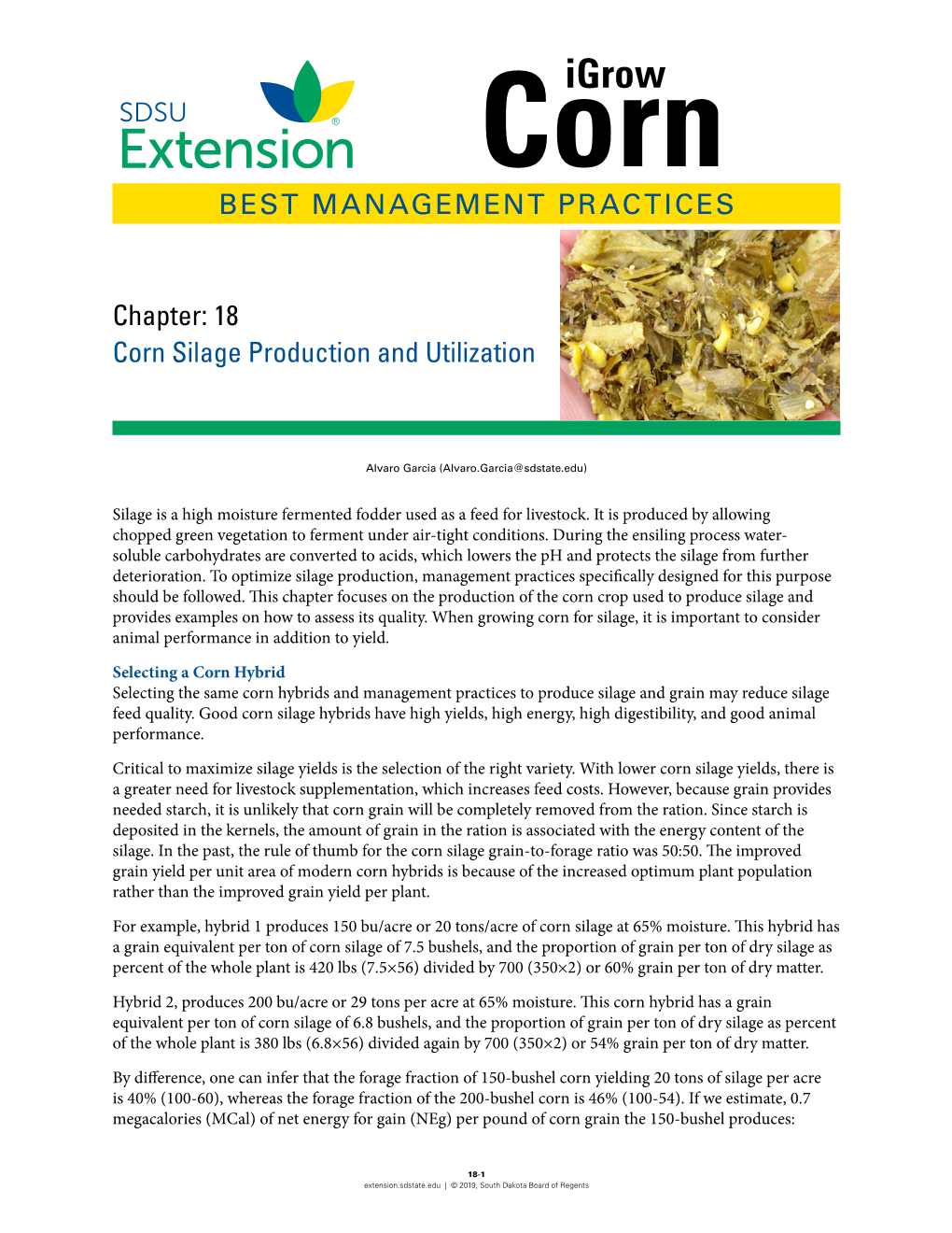 Corn Silage Production and Utilization