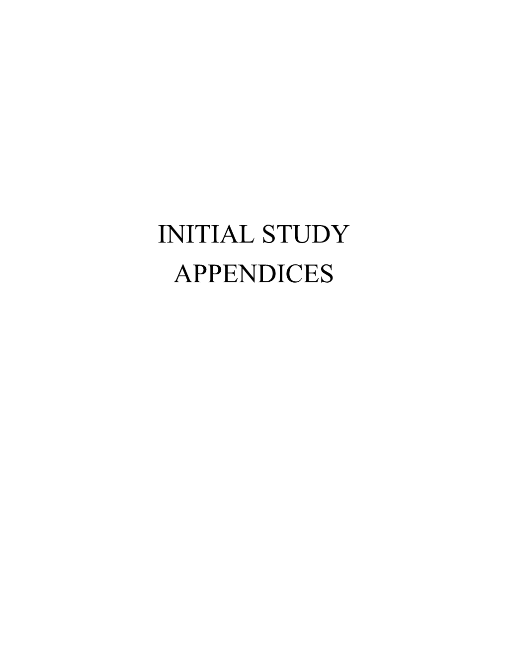 Initial Study Appendices