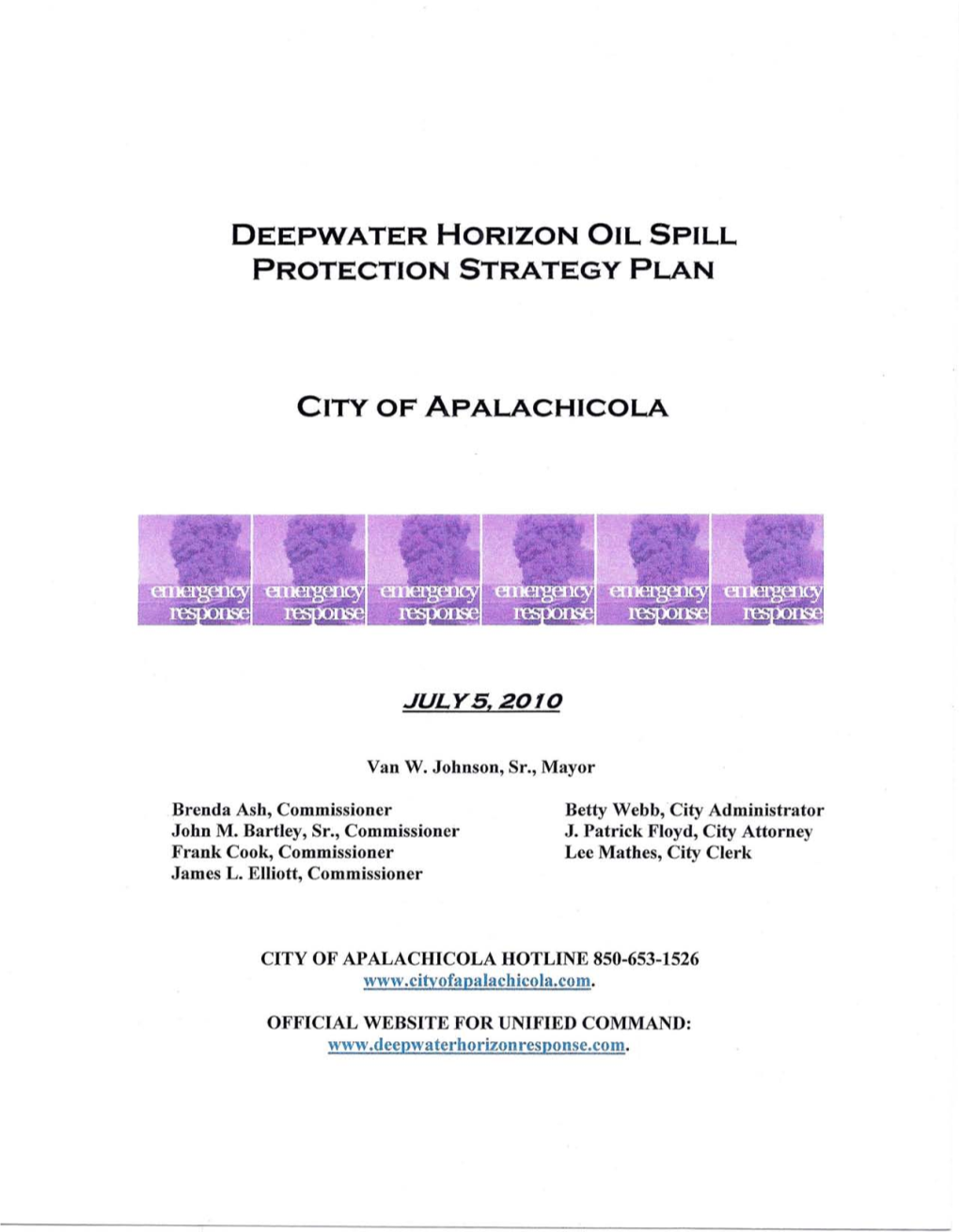 Deepwater Horizon Oil Spill Protection Strategy Plan