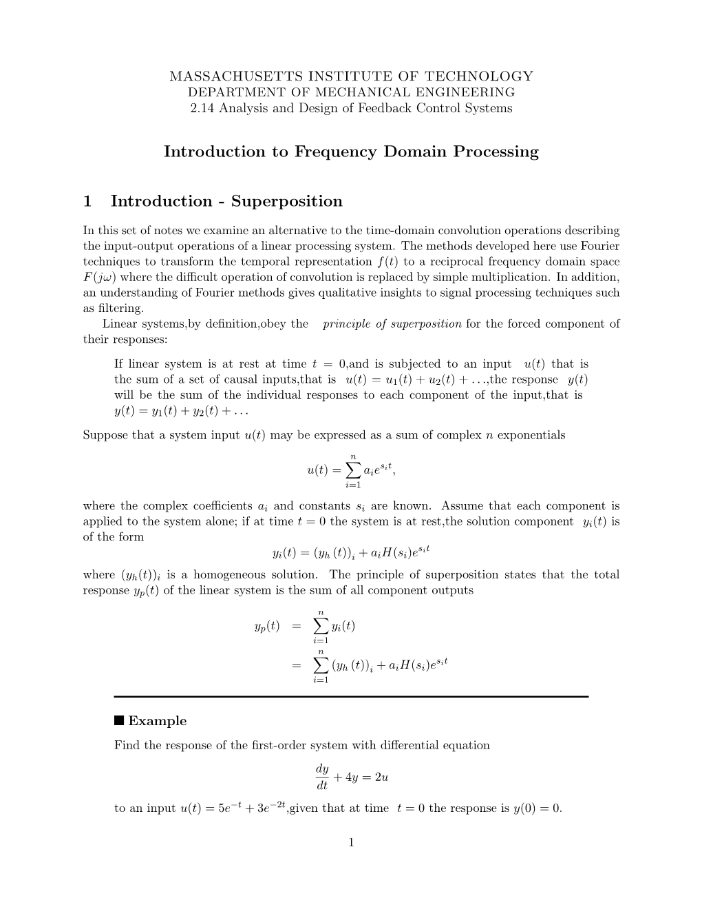 Introduction to Frequency Domain Processing