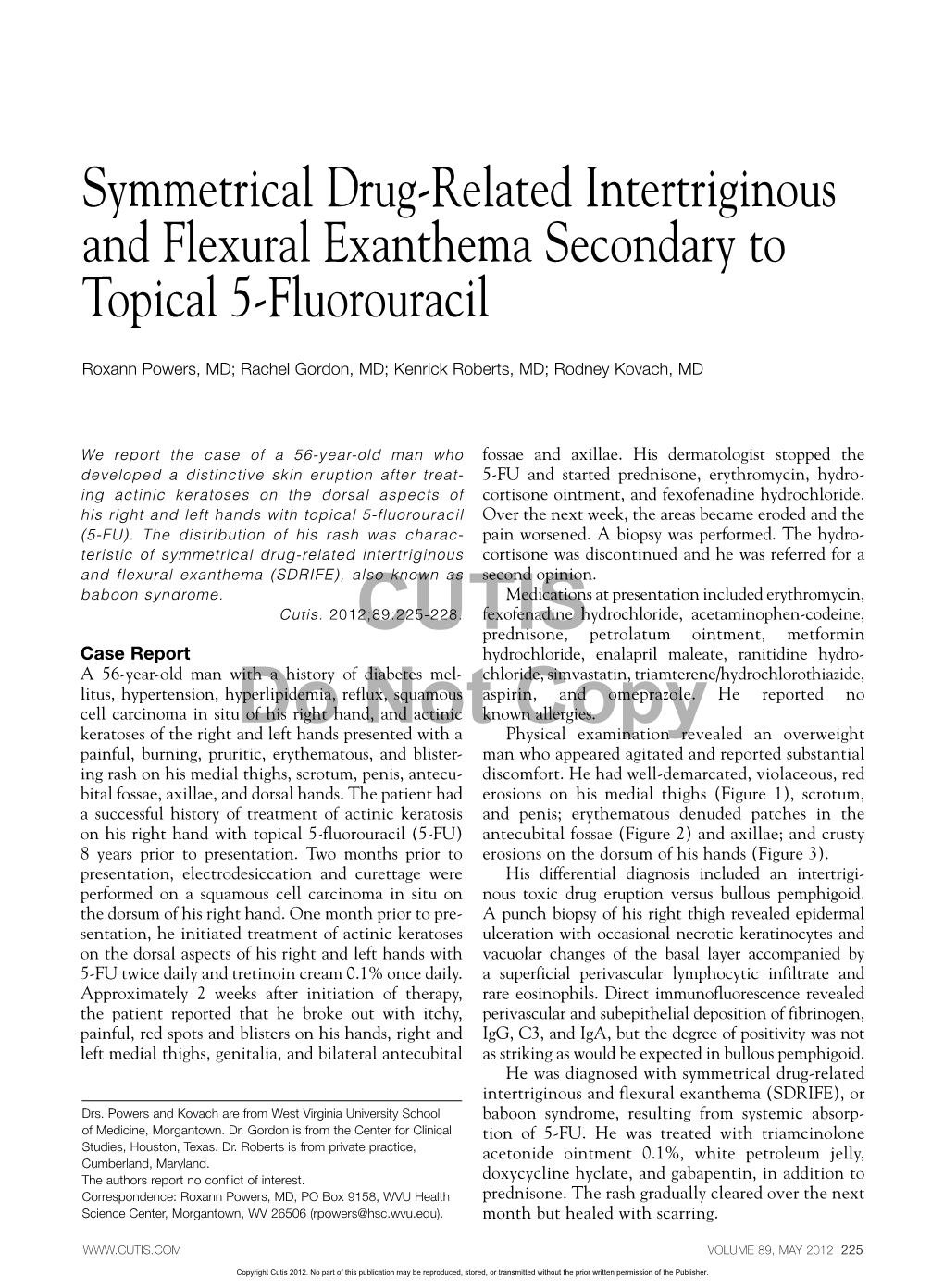Symmetrical Drug-Related Intertriginous and Flexural Exanthema Secondary to Topical 5-Fluorouracil
