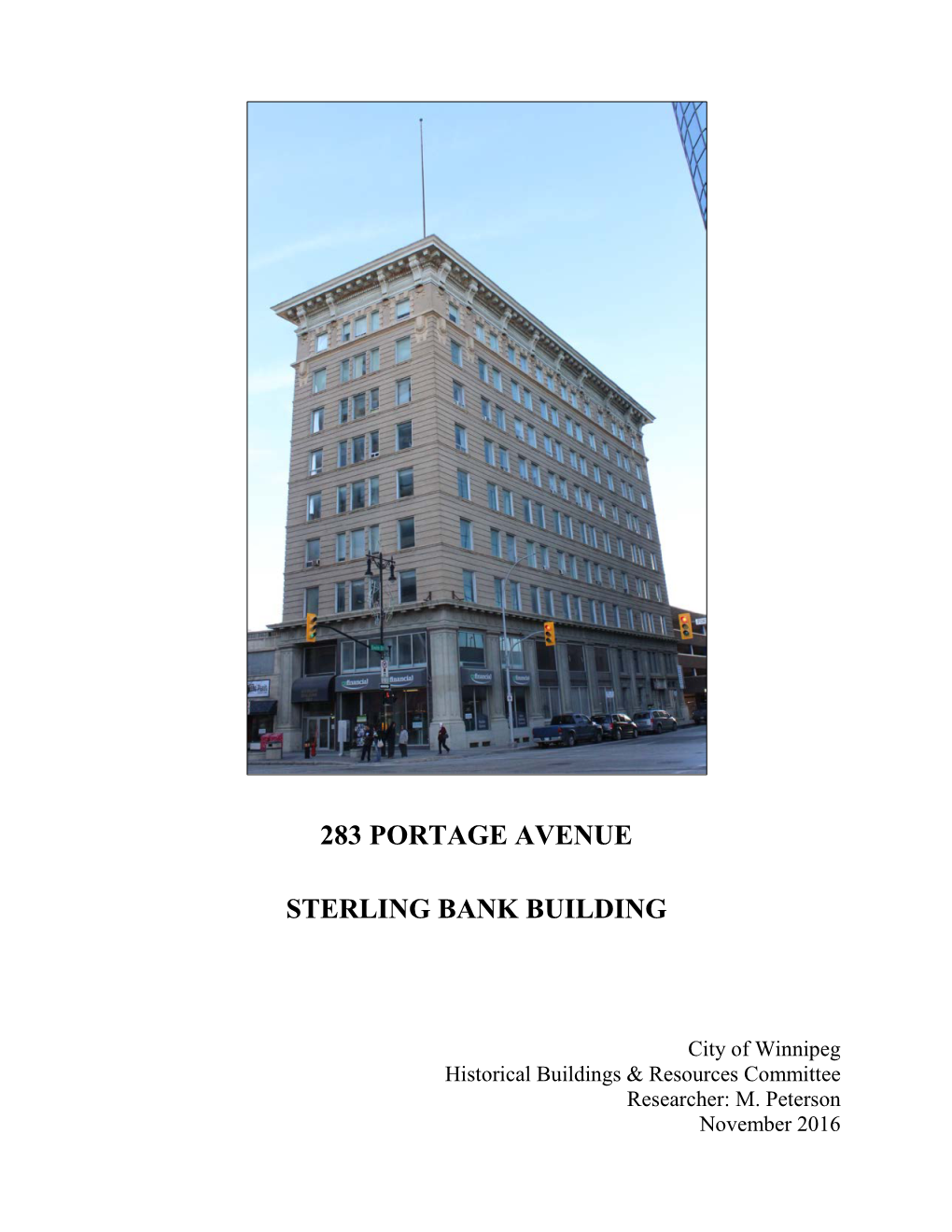 Sterling Bank Building, 283 Portage Avenue (1910-1911) Frank S