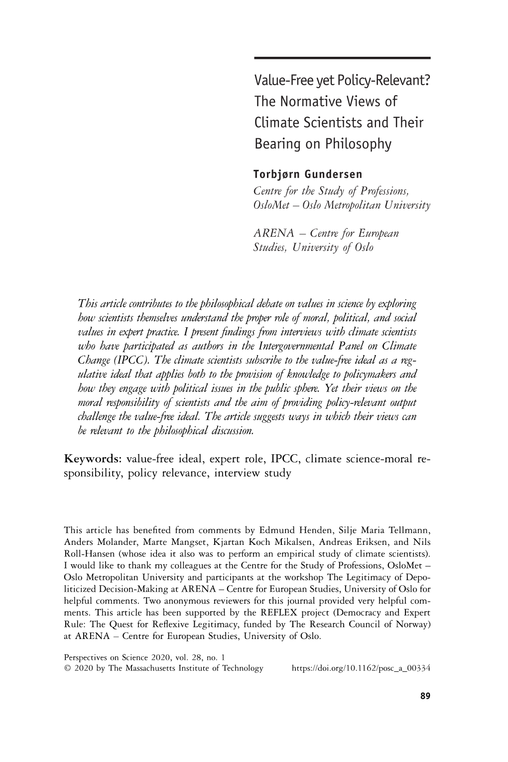 The Normative Views of Climate Scientists and Their Bearing on Philosophy