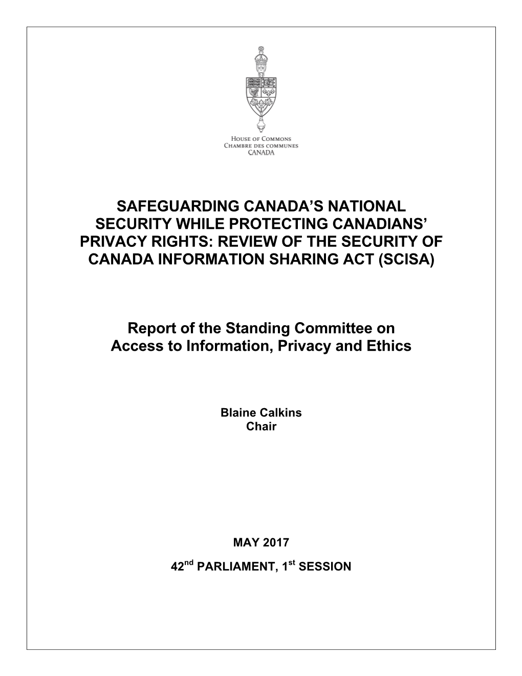 Safeguarding Canada's National Security