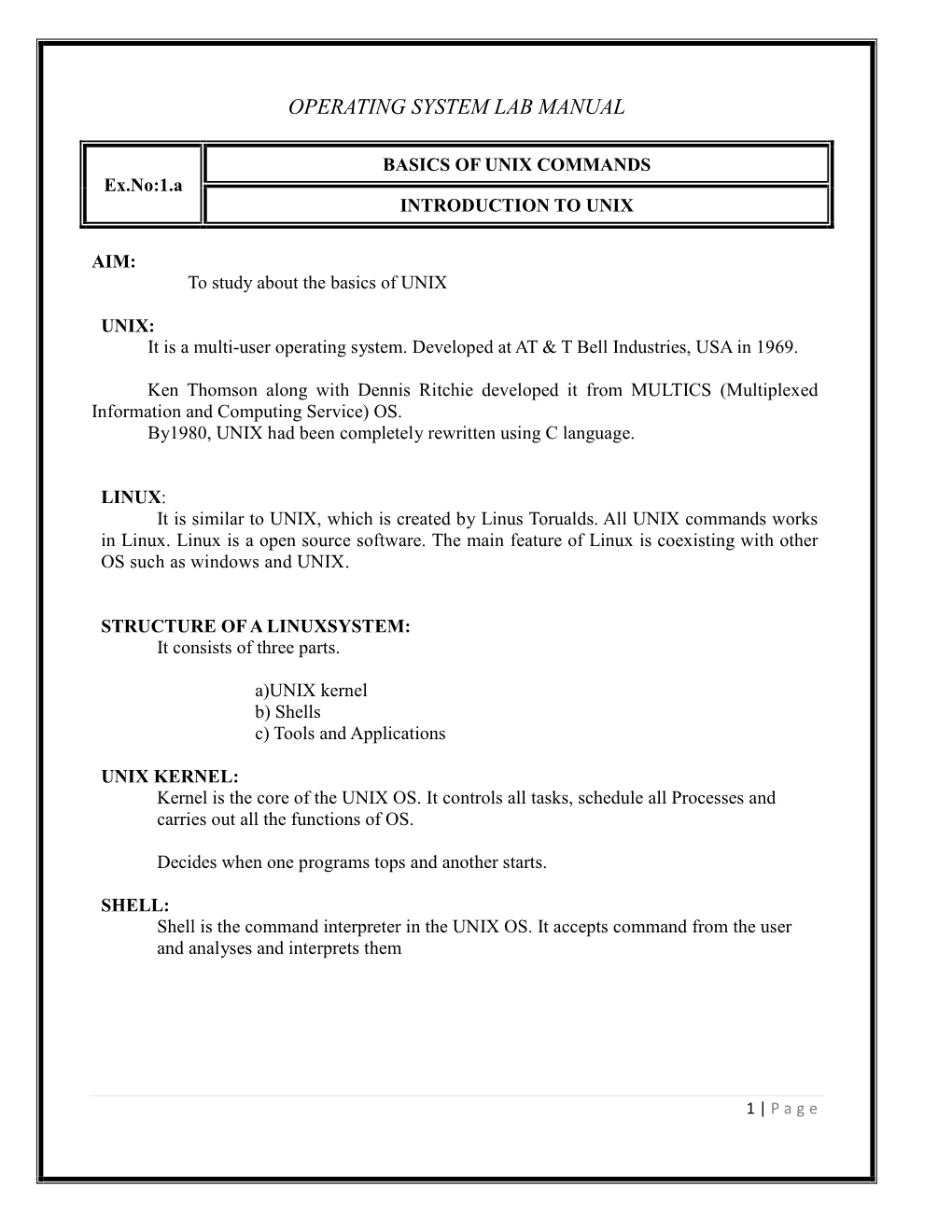 Operating System Lab Manual