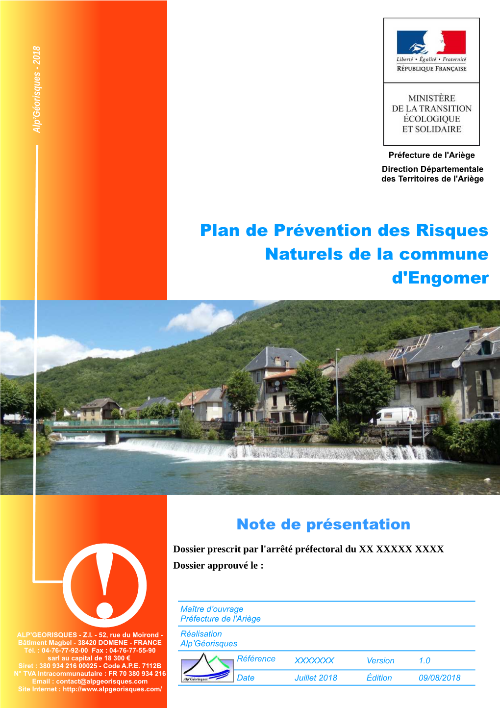 Rapport Engomer Version 1.0.Odt Référence XXXXXXX Proposition N° D1801013 Référence Commande Maître D’Ouvrage Préfecture De L'ariège