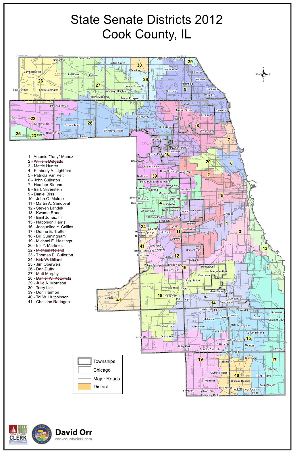 State Senate Districts 2012 Cook County, IL