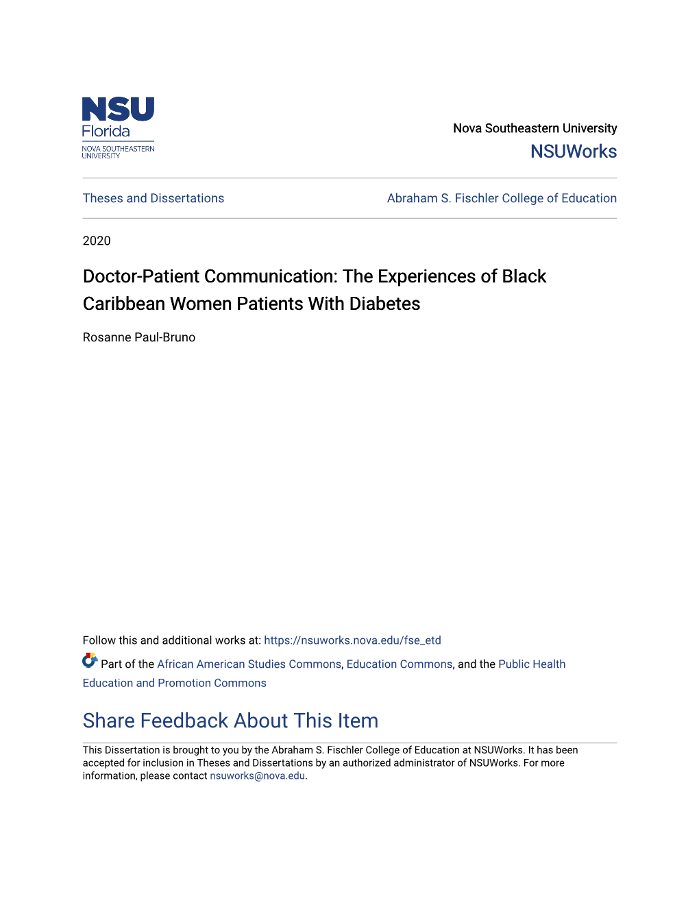 Doctor-Patient Communication: the Experiences of Black Caribbean Women Patients with Diabetes