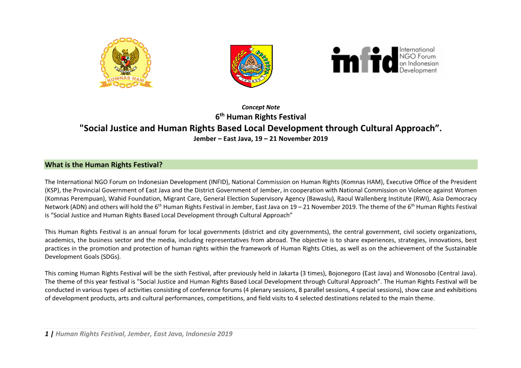 "Social Justice and Human Rights Based Local Development Through Cultural Approach”