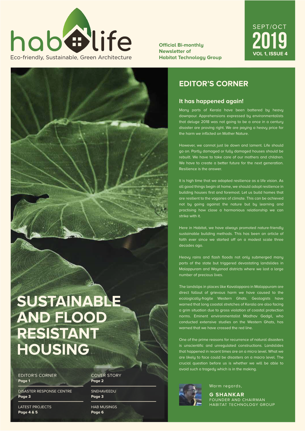 Newsletter of VOL 1, ISSUE 4 Habitat Technology Group