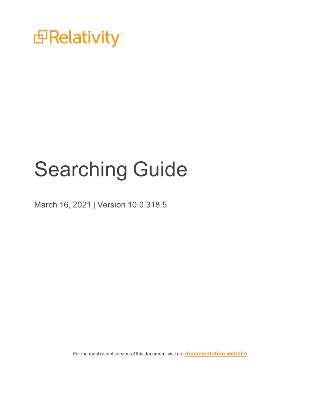 Relativity Searching Guide