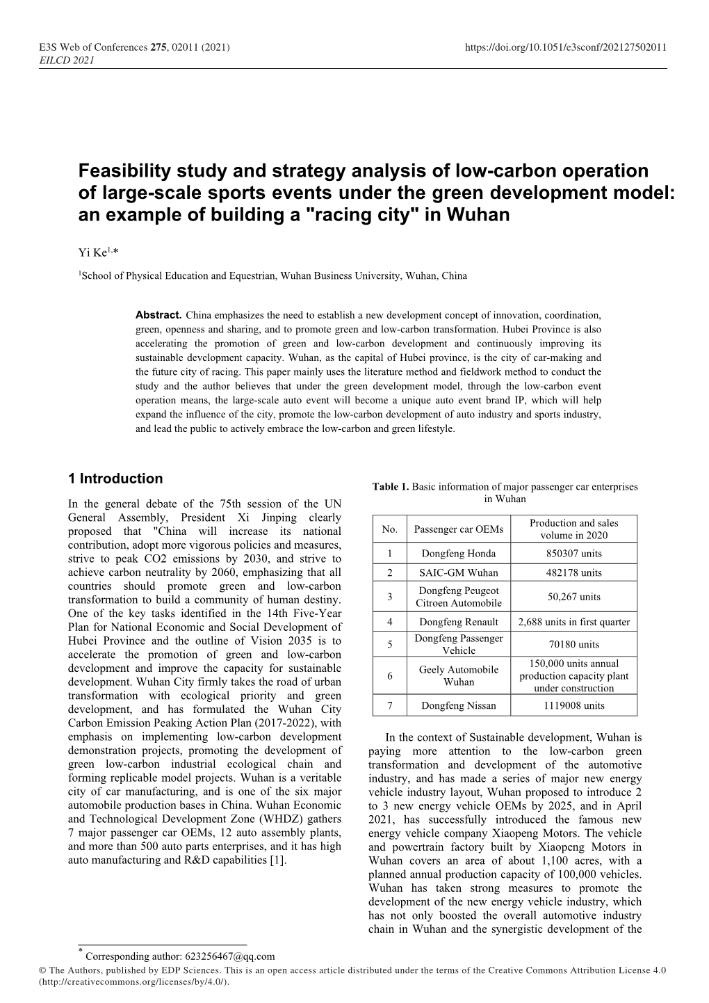 Feasibility Study and Strategy Analysis of Low