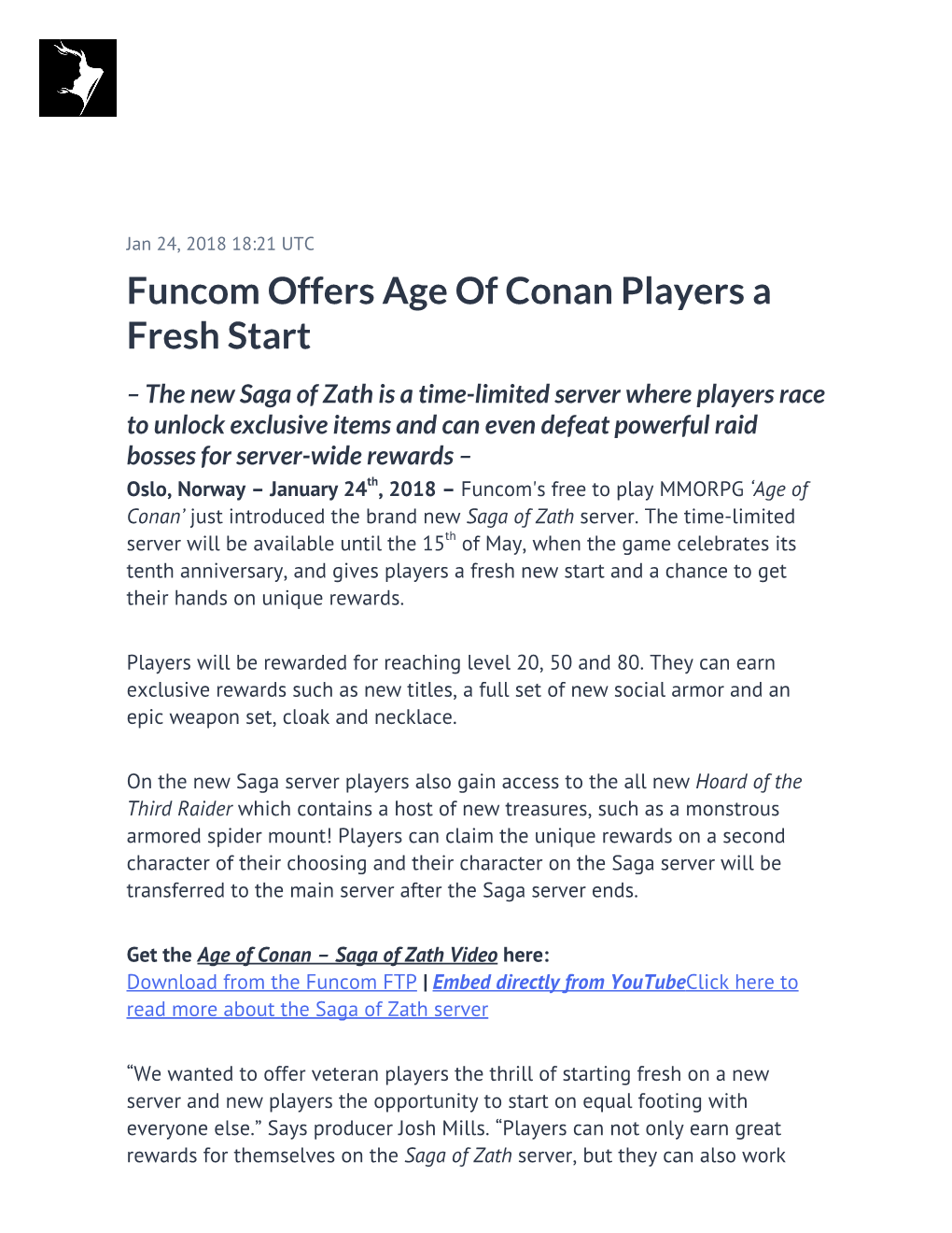 Funcom Offers Age of Conan Players a Fresh Start