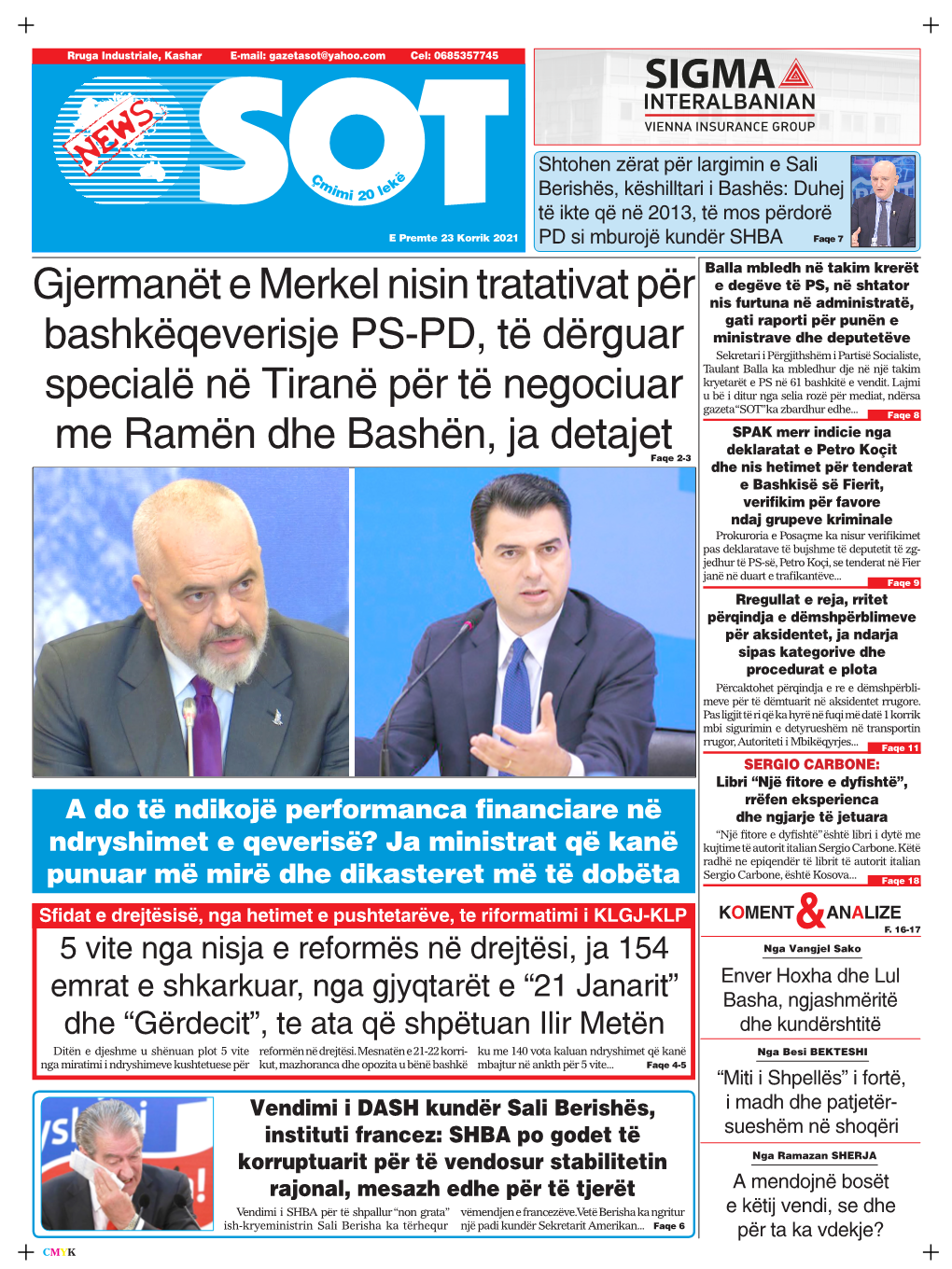 Gjermanët E Merkel Nisin Tratativat Për Bashkëqeverisje PS-PD, Të Dërguar