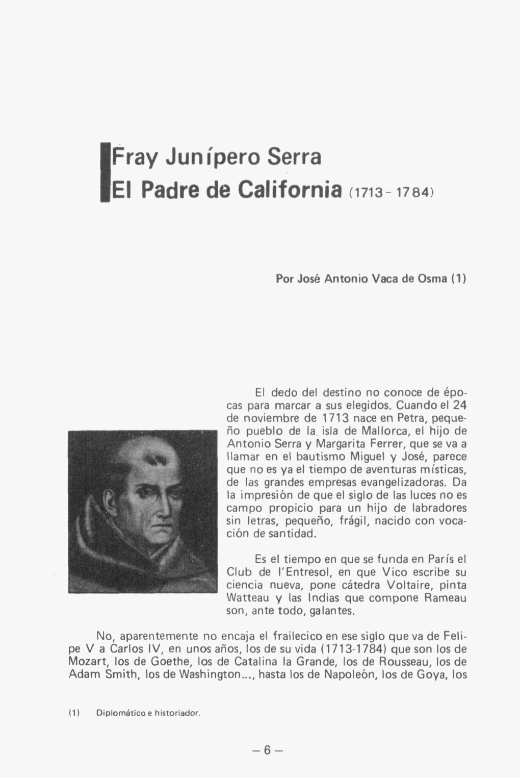 Ifray Junípero Serra EI Padre De Californ EI Padre De