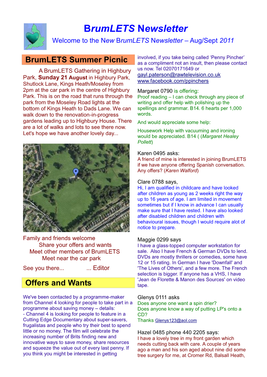 Brumlets Newsletter Welcome to the New Brumlets Newsletter – Aug/Sept 2011