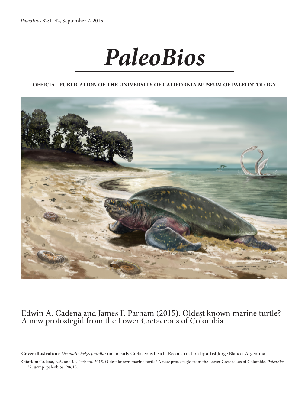 Paleobios 32:1–42, September 7, 2015 Paleobios