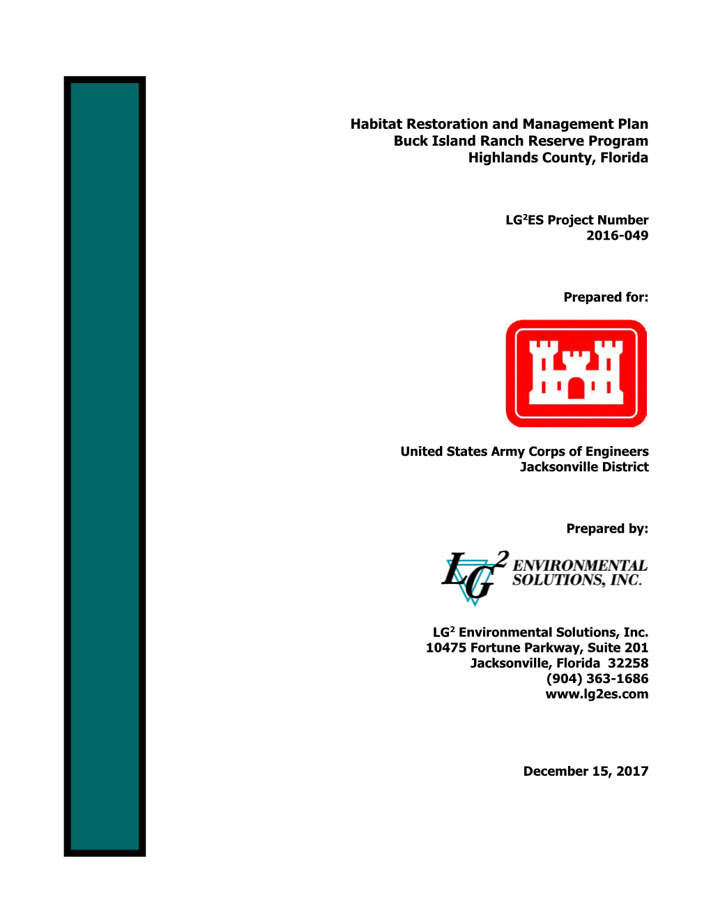 Habitat Restoration and Management Plan Buck Island Ranch Reserve Program Highlands County, Florida