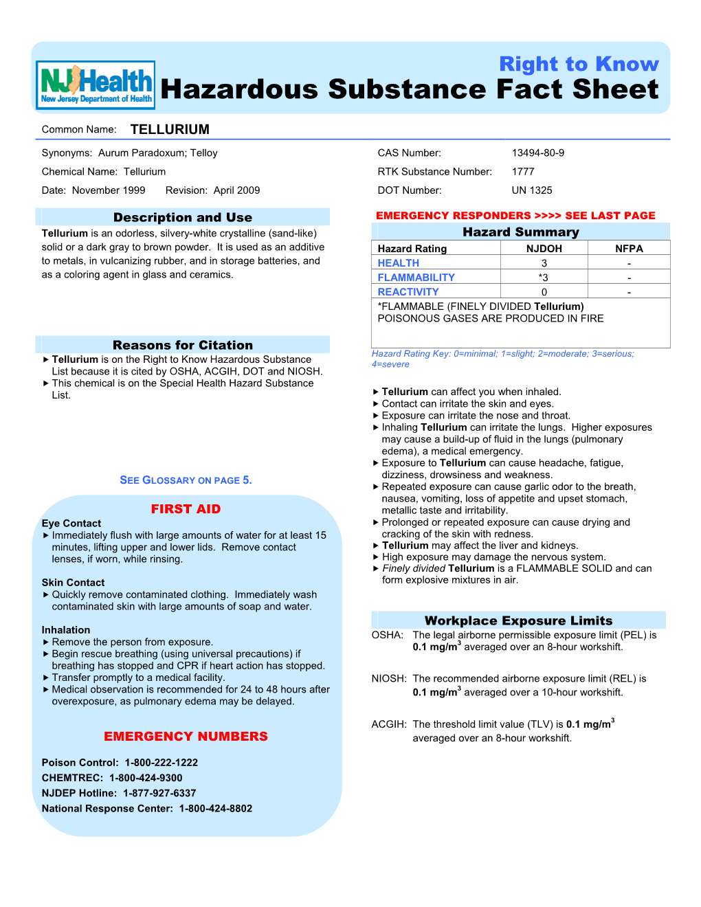 Hazardous Substance Fact Sheet