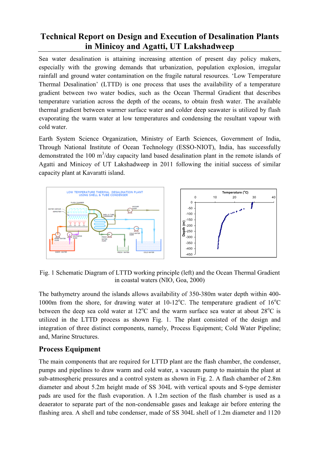 Technical Report on Design and Execution of Desalination Plants in Minicoy and Agatti, UT Lakshadweep