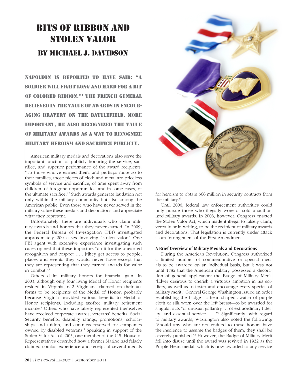 Bits of Ribbon and Stolen Valor by Michael J