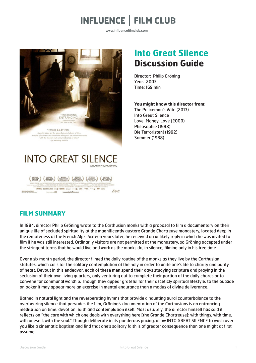 Into Great Silence Discussion Guide